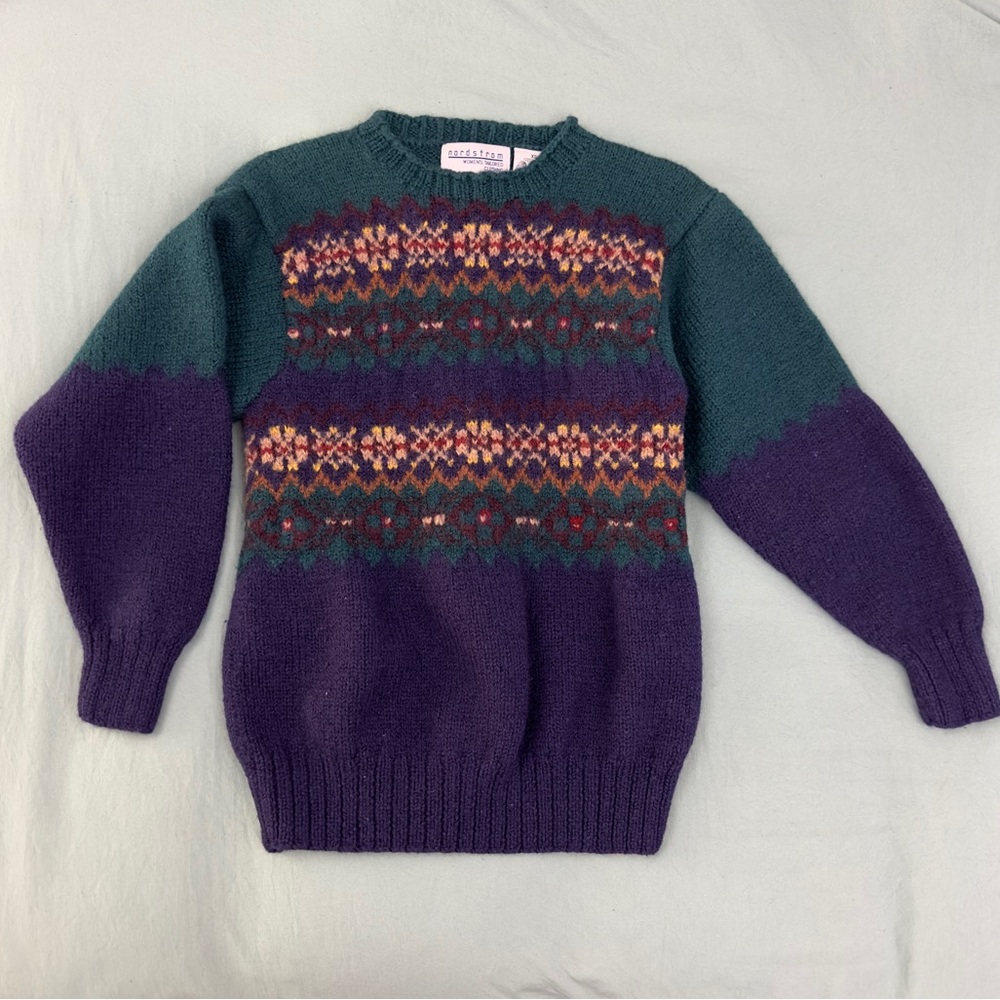 90s Vintage Nordstrom 100% wool pullover XS